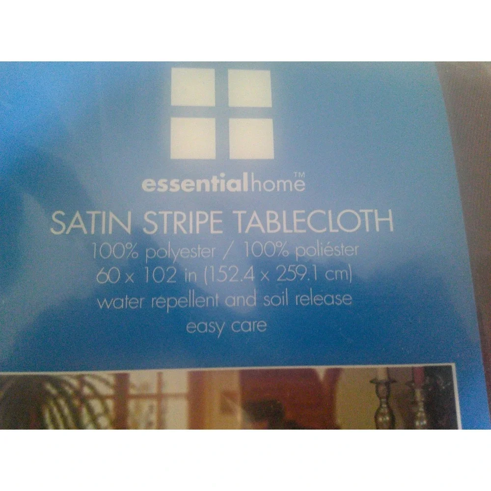 Set of 2 Essential Home Burgundy Satin Striped Rectangular Tablecloths